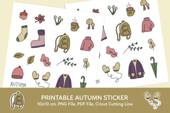 Download Autumn Printable Stickers Sheet - Autumn printable Collection
