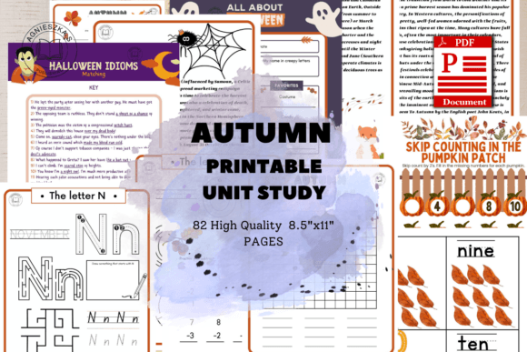 Download AUTUMN PRINTABLE UNIT STUDY for KIDS - Autumn printable Collection