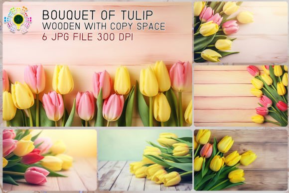 Download Tulip on a Wooden Table with Copy Space - Copy space Collection