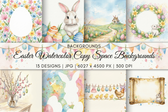 Download Easter Watercolor Copy Space Backgrounds - Copy space Collection