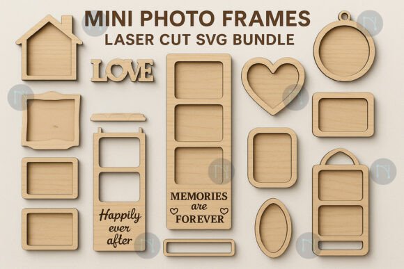 Download Mini Photo Frames Laser Cut SVG Bundle - Photo frames Collection